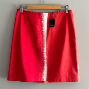 NWT Tahari Behnaz Skirt Teaberry Peach Freeze Orange $248 - Size 4